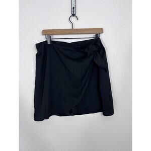 DR2 Black Faux Wrap Skort XL Dressy Mini w/ Built In Shorts NWT